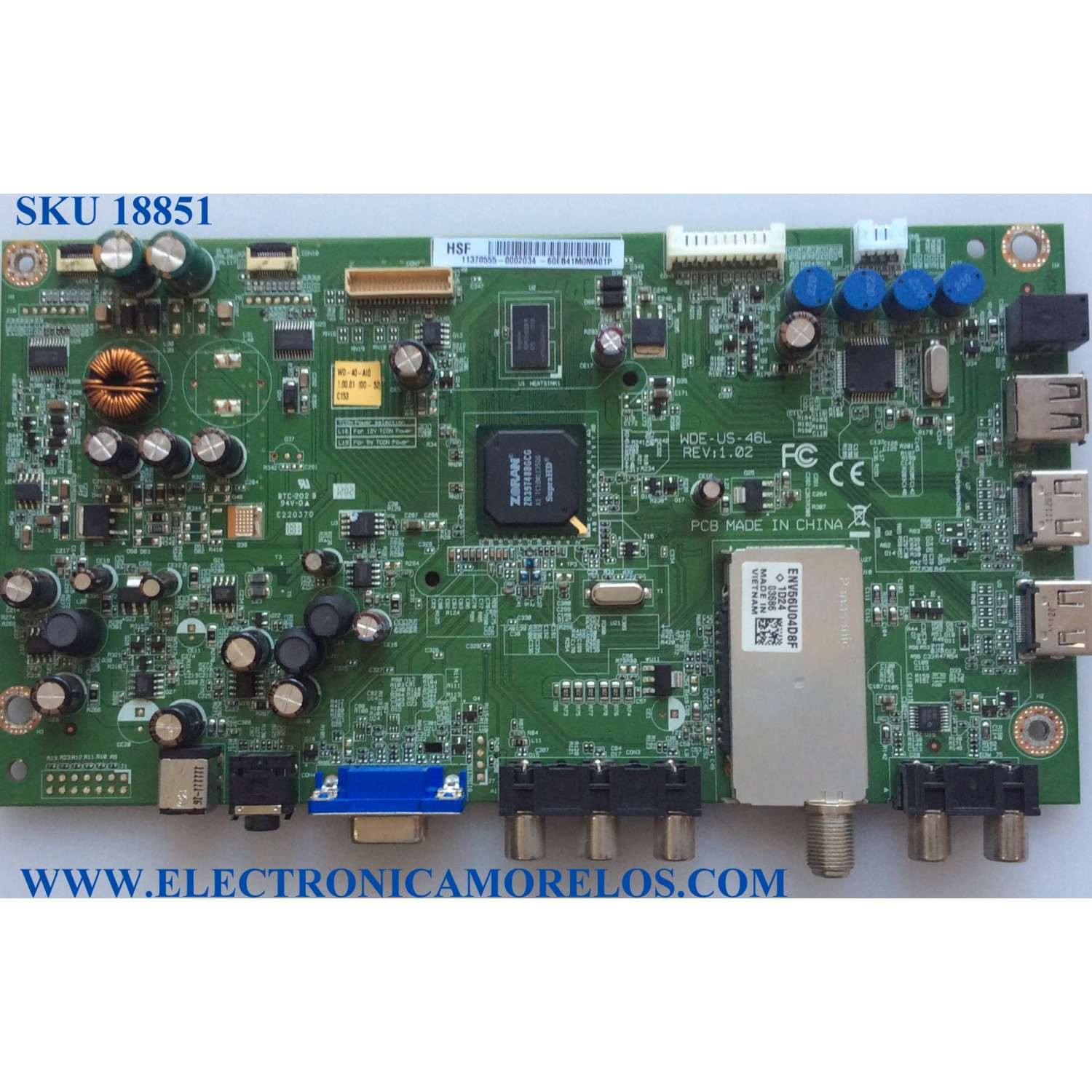 MAIN / WESTINGHOUSE 60.EB41M.0MA / WDE-US-46L / 60EB41M0MA / REV:1.02 / E220370 / PANEL LK400D3HA14 / MODELOS UW40T2BW / UW40T2BW TW-70411-U040B / LD-4695 TW-69601-U046B